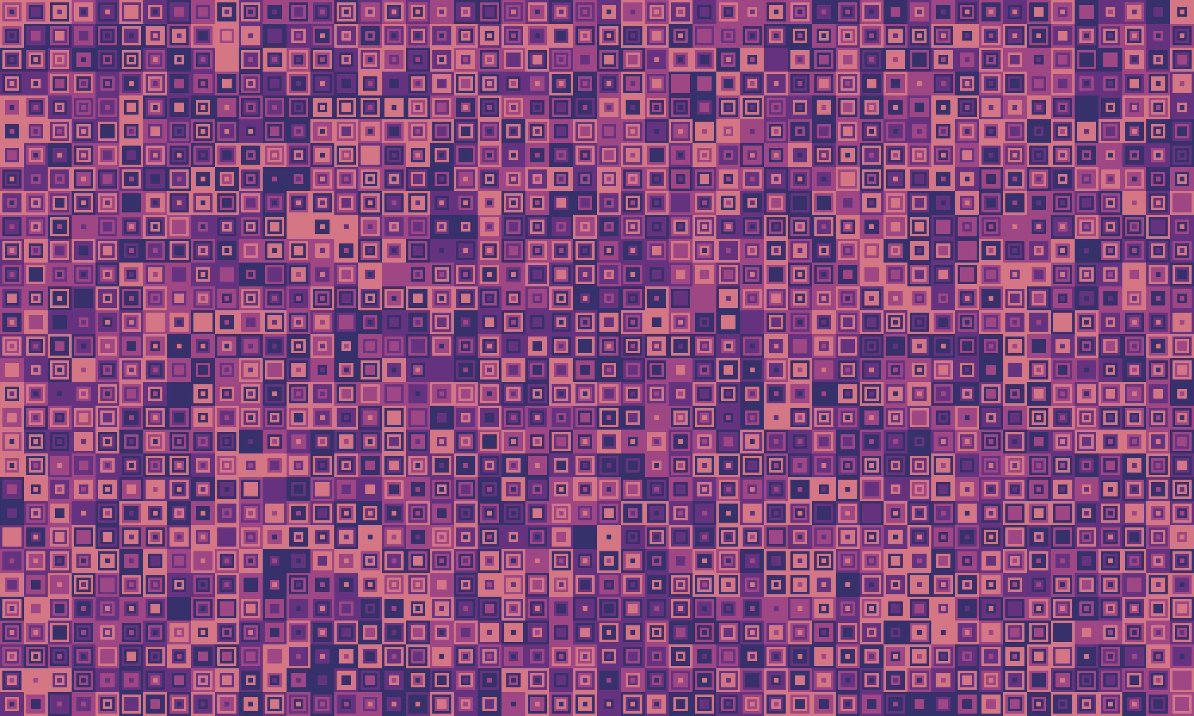 flamingos with a colorful purple square pattern